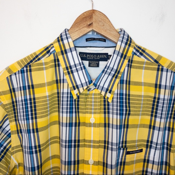 US Polo ASSN Men Size XL Shirt Slim Fit Plaid - Picture 3 of 10